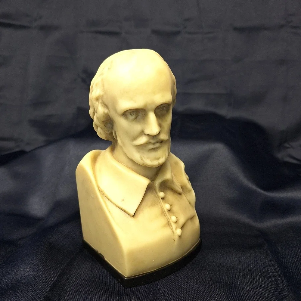 Decorative Solid Resin Shakespeare 7 inch Bust Desk Pen Holder